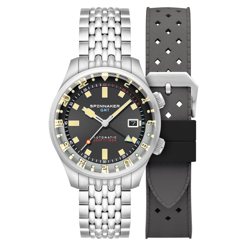 Bradner GMT Automatic Grey / Stainless Steel | Gray Dial