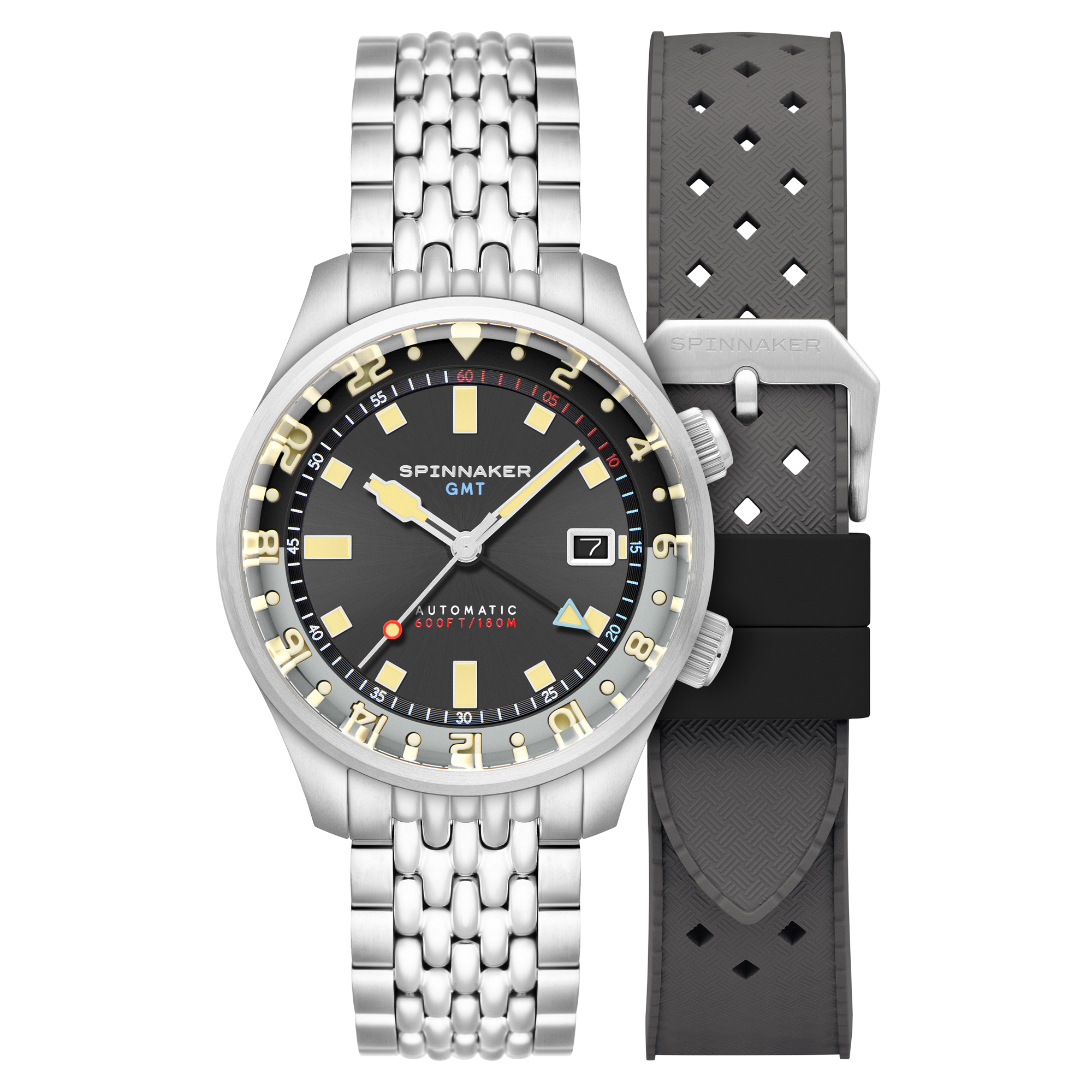 Bradner GMT Automatic Grey / Stainless Steel | Gray Dial