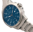 Hughes Watch w/ Date Silver/Blue | Blue Dial