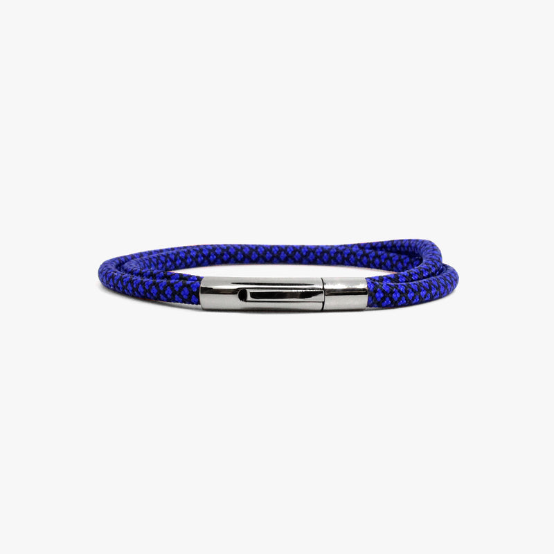 Electric Blue Cord Wrap, Polished Silver Closure M (7.25" Wrist) |  Dial