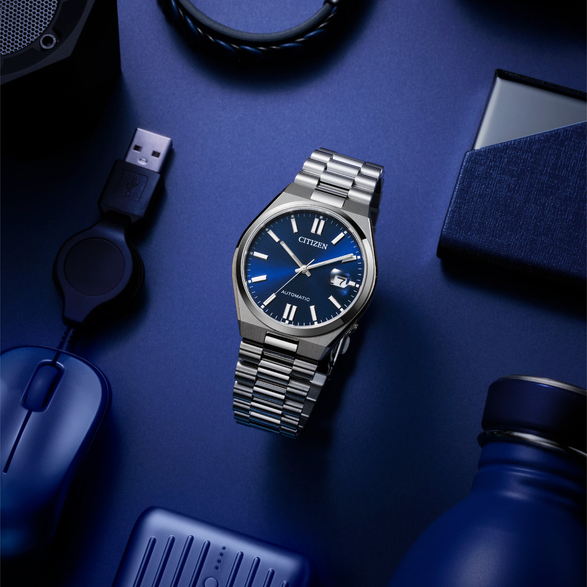 Tsuyosa Blue / Stainless Steel | Blue Dial