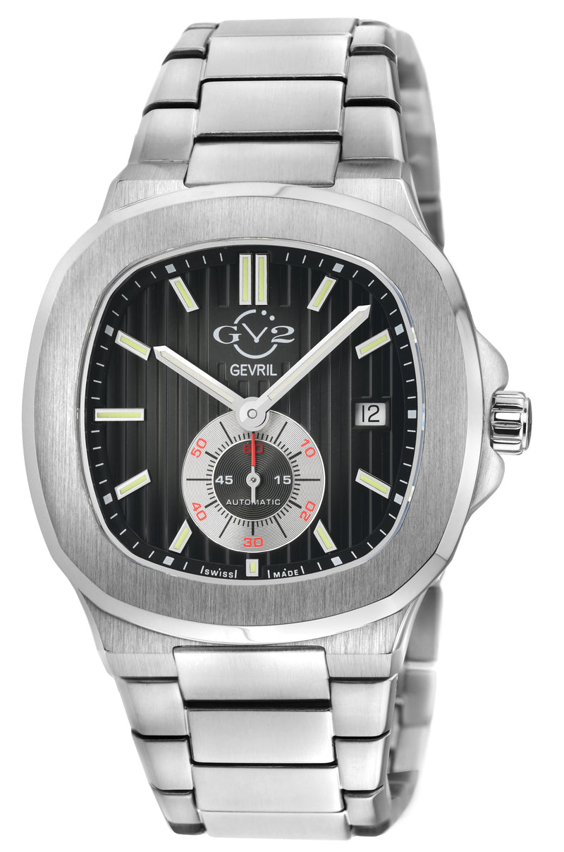 Potente Silver/Black, Silver band, Swiss Automatic Dress Watch | Black Dial