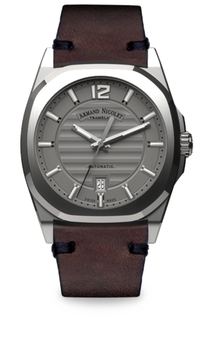 M02-5 Grey/leather | Gray Dial