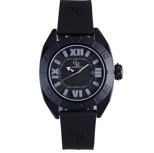 Men's Termoli Black Dial Black Rubber Watch | Black Dial