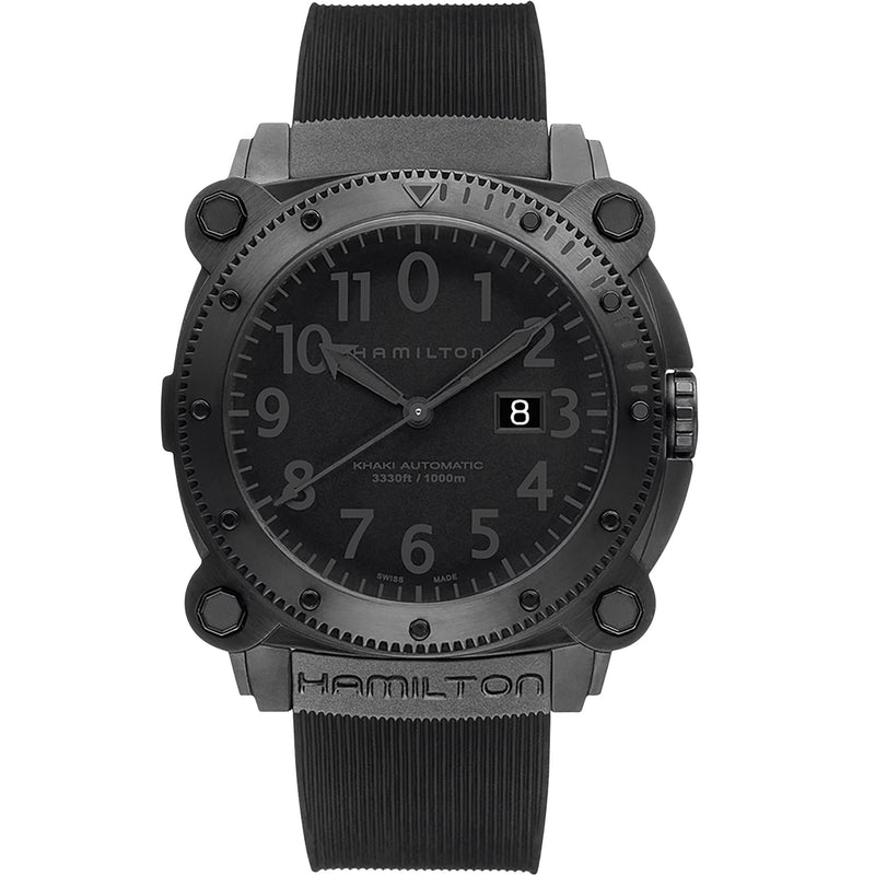 Khaki Navy Black/Rubber | Black Dial