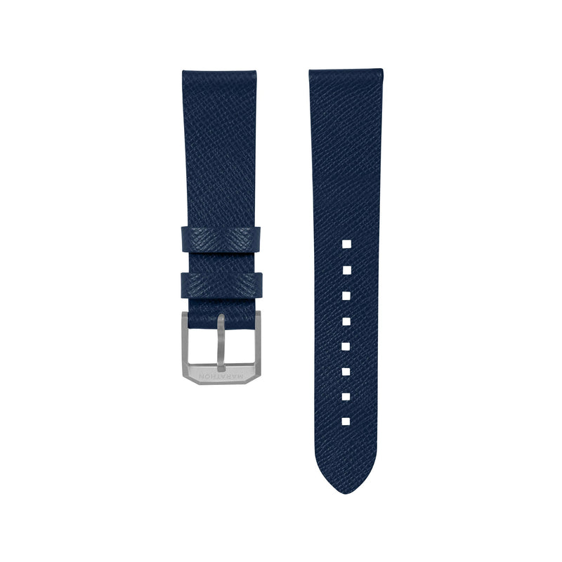 STRAP, 20mm, ITALIAN LEATHER, CROSS HATCH, PARKERIZED BUCKLE, ROYAL BLUE, STANDARD ITALIAN LEATHER, CROSS HATCH |  Dial