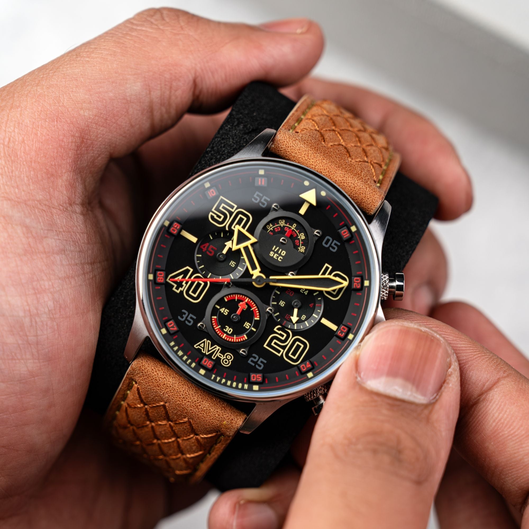 AVI-8 Coningham Chronograph SII VD56 Movement Black Dial AV-4093