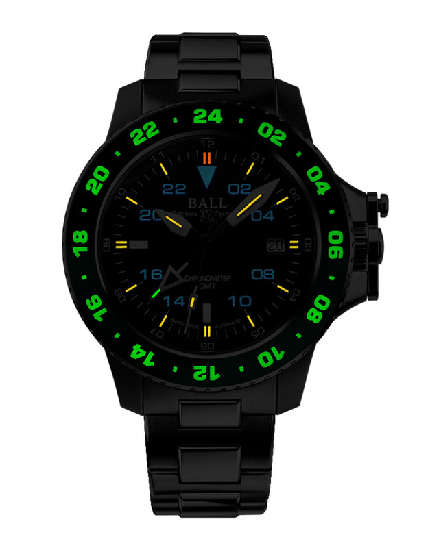 Engineer Hydrocarbon AeroGMT II Black and green | Black Dial