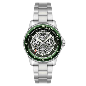Admiral Duncan Triple Calendar Skeleton Automatic Green / Stainless Steel | Green Dial