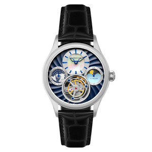 Celestial Huggins Tourbillon Mechanical Limited Edition Blue / Genuine Leather Blue Dial
