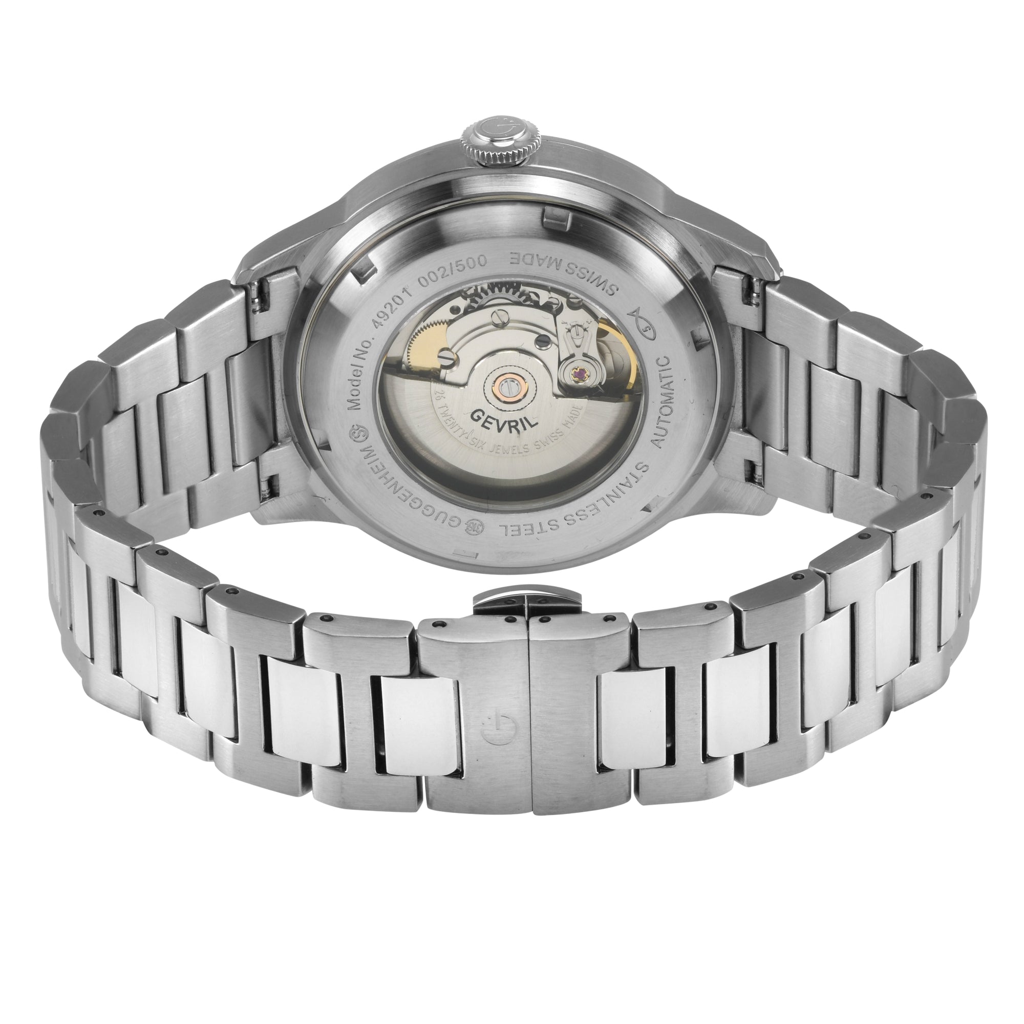 Guggenheim Sellita SW 220 Custom date wheel, SS case, Black dial, SS Bracelet | Black Dial