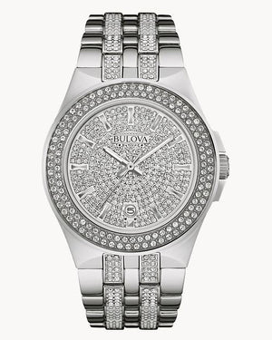 Crystal 40mm / Crystal Pave / Silver | Crystal Pave Dial