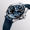 HYDROCONQUEST GMT Blue / Rubber | Blue Dial