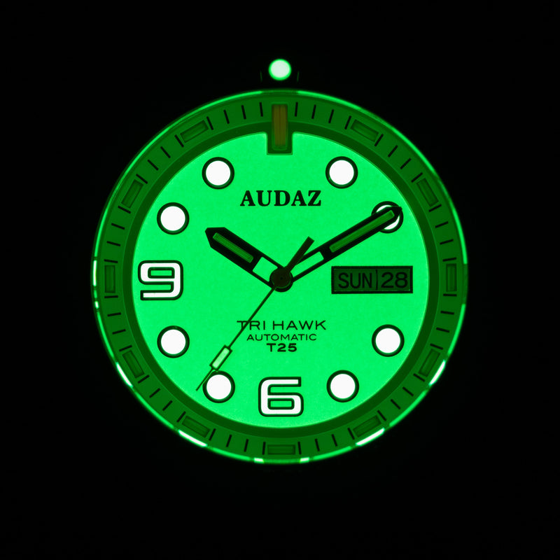 Tri-Hawk Tritium Green with Luminous Glow Green Dial