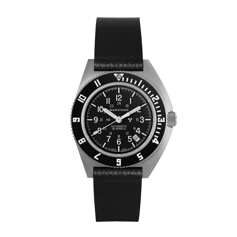 STRAP, 20mm, ITALIAN LEATHER, CROSS HATCH, PARKERIZED BUCKLE, BLACK, STANDARD ITALIAN LEATHER, CROSS HATCH