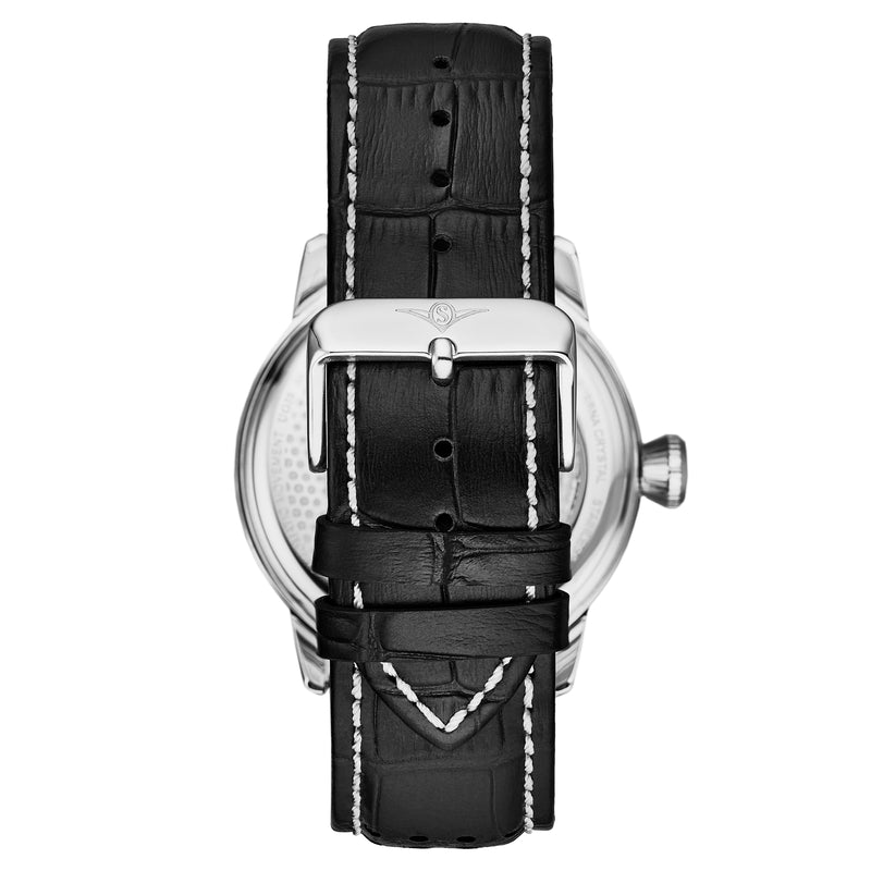 Legacy Black/Silver/Blue Leather | Silver Dial