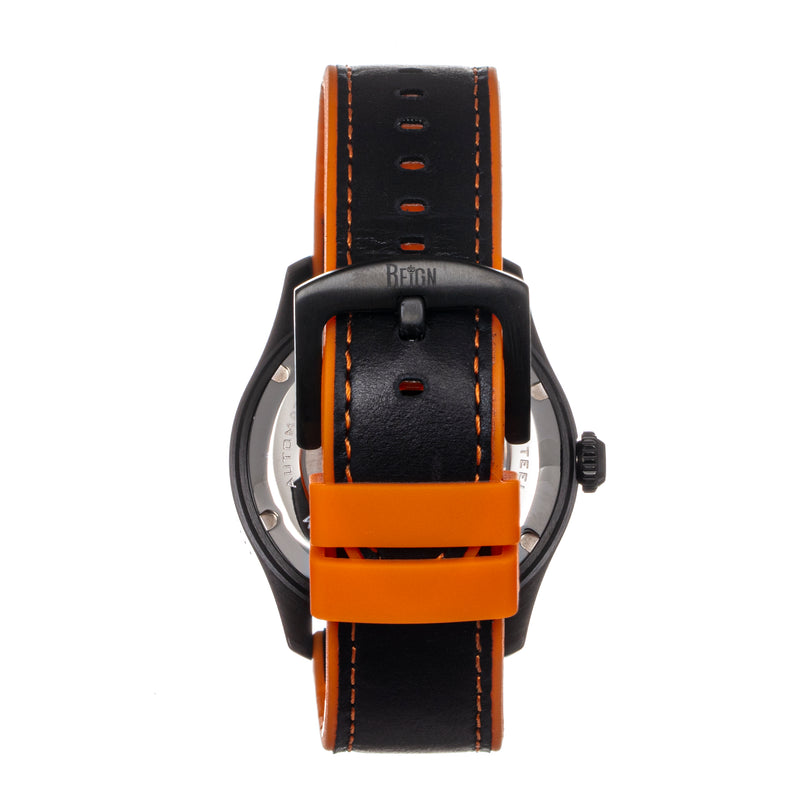 Elijah Automatic Watch W/Date Black/Orange | Black Dial