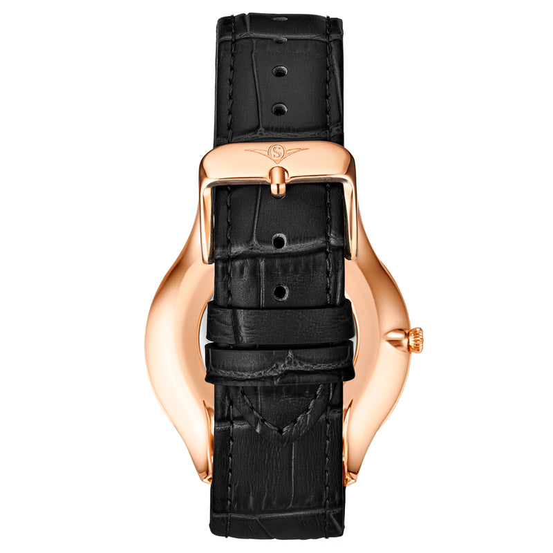 Symphony Black/Leather/Black Dial/Rose/Rose  Case | Black Dial