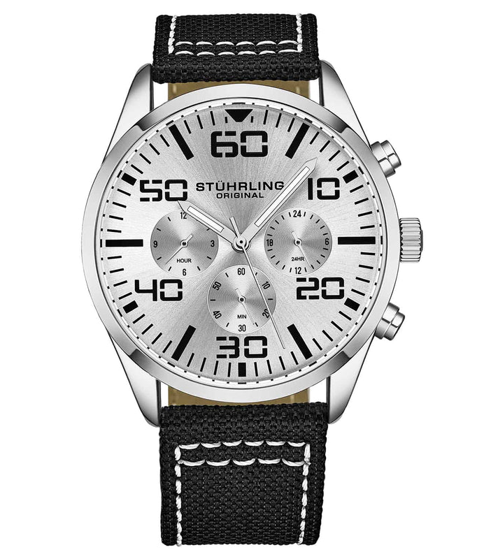 Aviator Silver Dial/ Black Nylon | Silver Dial