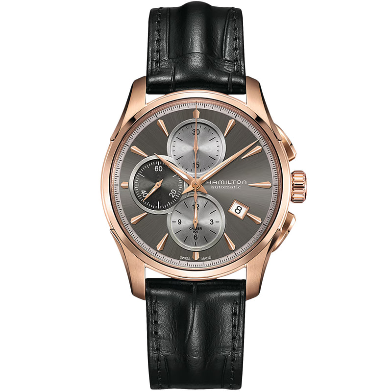 Jazzmaster Black/PVD Rose | Grey Dial