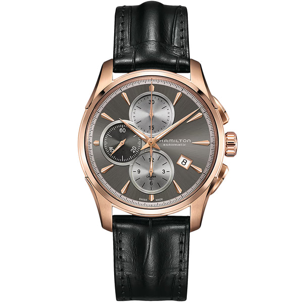 Jazzmaster Black/PVD Rose | Grey Dial