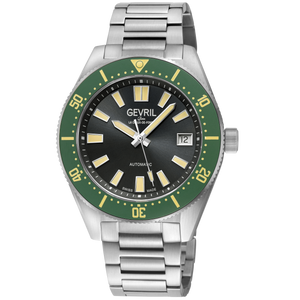 Mariner's Row Black Sunray Dial 316L Stainless Steel Satin Bracelet Green Ceramic Bezel 42mm Black Dial