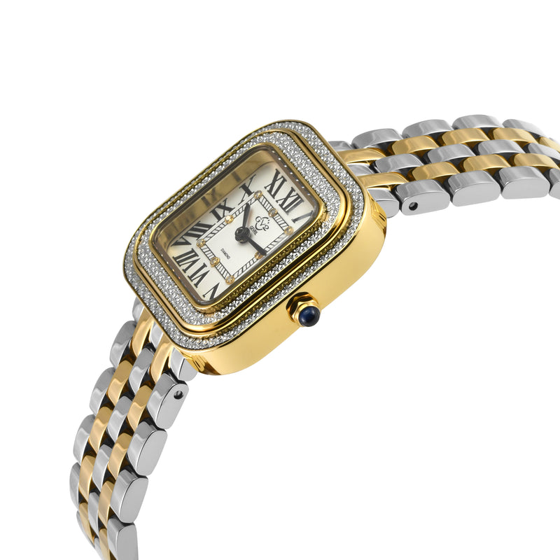 Bellagio GV2 Women's Diamond Swiss Quartz Watch, Silver/White dial 8 Diamonds, Bracelet | White Dial