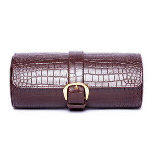 Brompton Leather Three-Watch Roll Brown