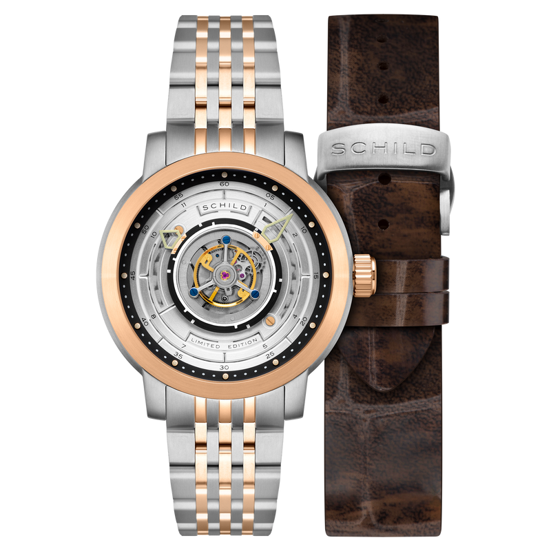 Heinrich Cyclone Tourbillon Limited Edition Silver / Steel & Rose Gold Stainless Steel | Silver Dial