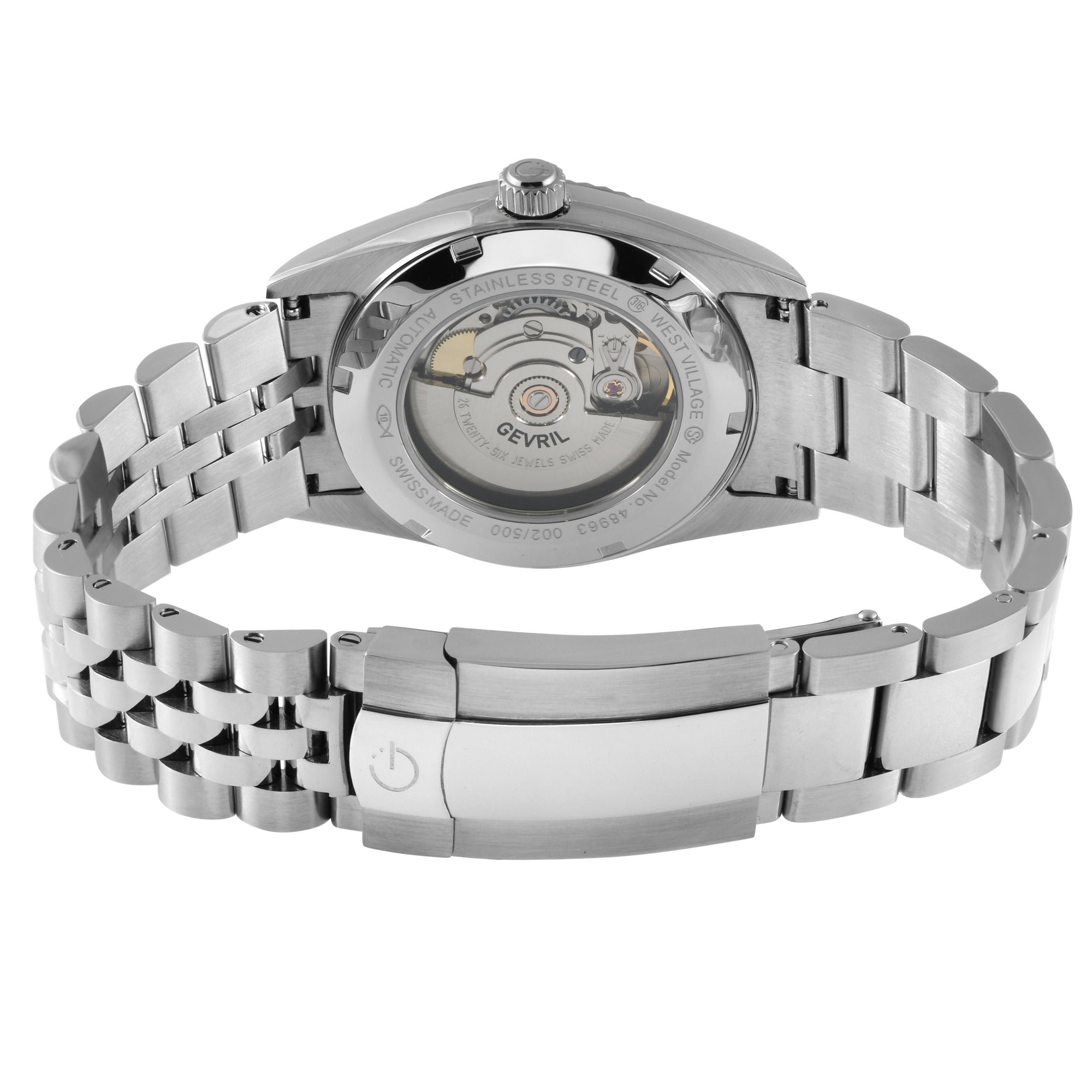 West Village Fusion Elite Gevril Sellita SW200 Swiss Made Automatic Watch Cobalt Horizon Gradient (Blue) magnify date sapphire crystal | Blue Dial