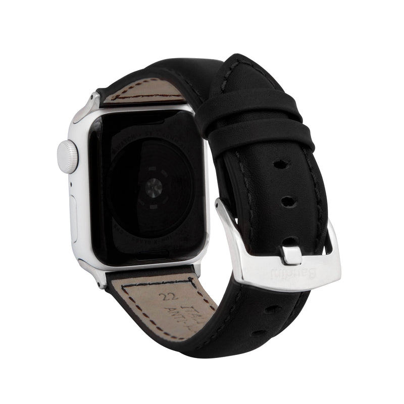 Classic Leather Band for Apple Watch Series 8/7/6/5/4/3/2/1/SE Black (38mm | 40mm | 41mm) |  Dial