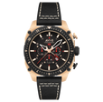 ATLAS DUAL TIME CHRONOGRAPH BLACK / LEATHER | Black Dial