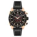 ATLAS DUAL TIME CHRONOGRAPH BLACK / LEATHER Black Dial