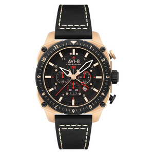 ATLAS DUAL TIME CHRONOGRAPH BLACK / LEATHER Black Dial