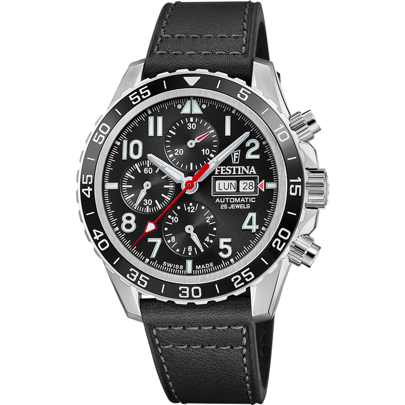 Chronograph Ceramic Black / Leather | Black Dial