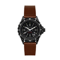 STRAP, 20mm, ITALIAN LEATHER, CROSS HATCH, IP BLACK BUCKLE, COGNAC, XL ITALIAN LEATHER, CROSS HATCH