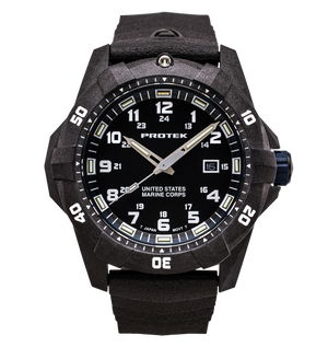 USMC Carbon Dive CARBON CASE/BLACK & BLUE DIAL/BLACK STRAP | BLACK/BLUE Dial