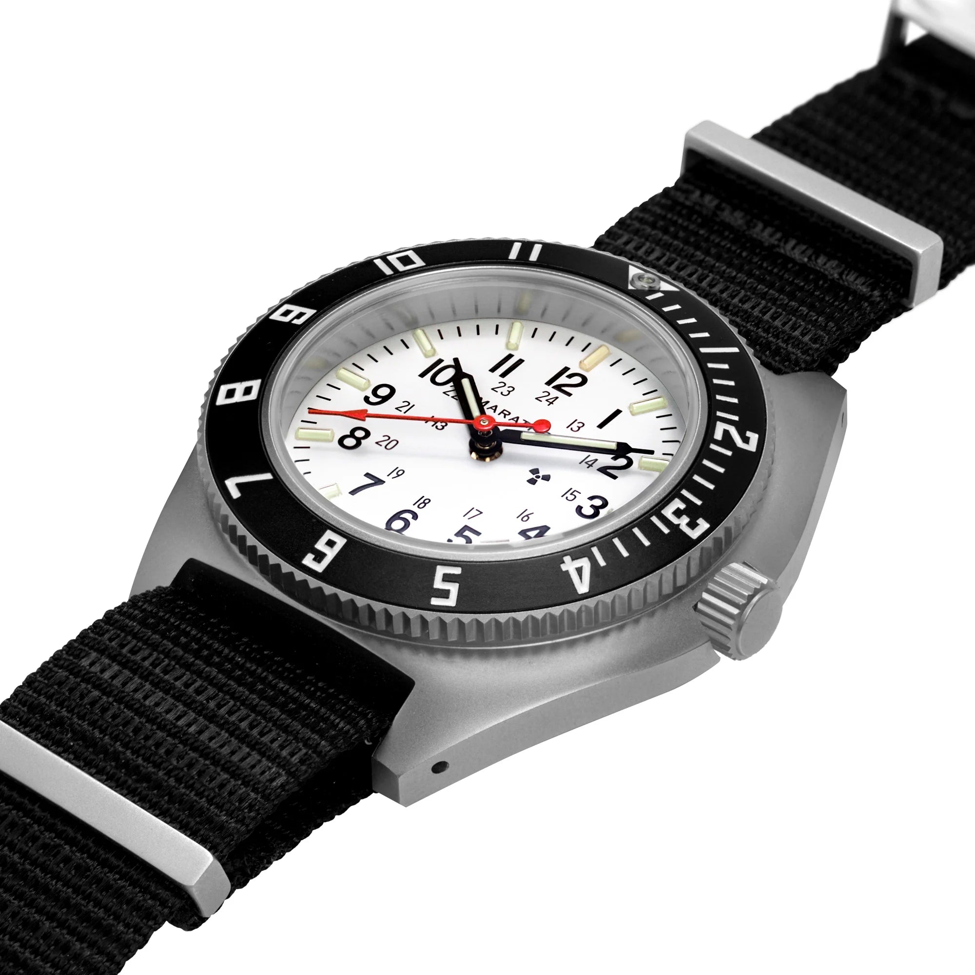 NAV, DATE, QUARTZ, SAPH, ARCTIC NGM, COL: SS/BKPS DS NYLON 11" Arctic SSNAV-D on DEFSTAN | Arctic Dial