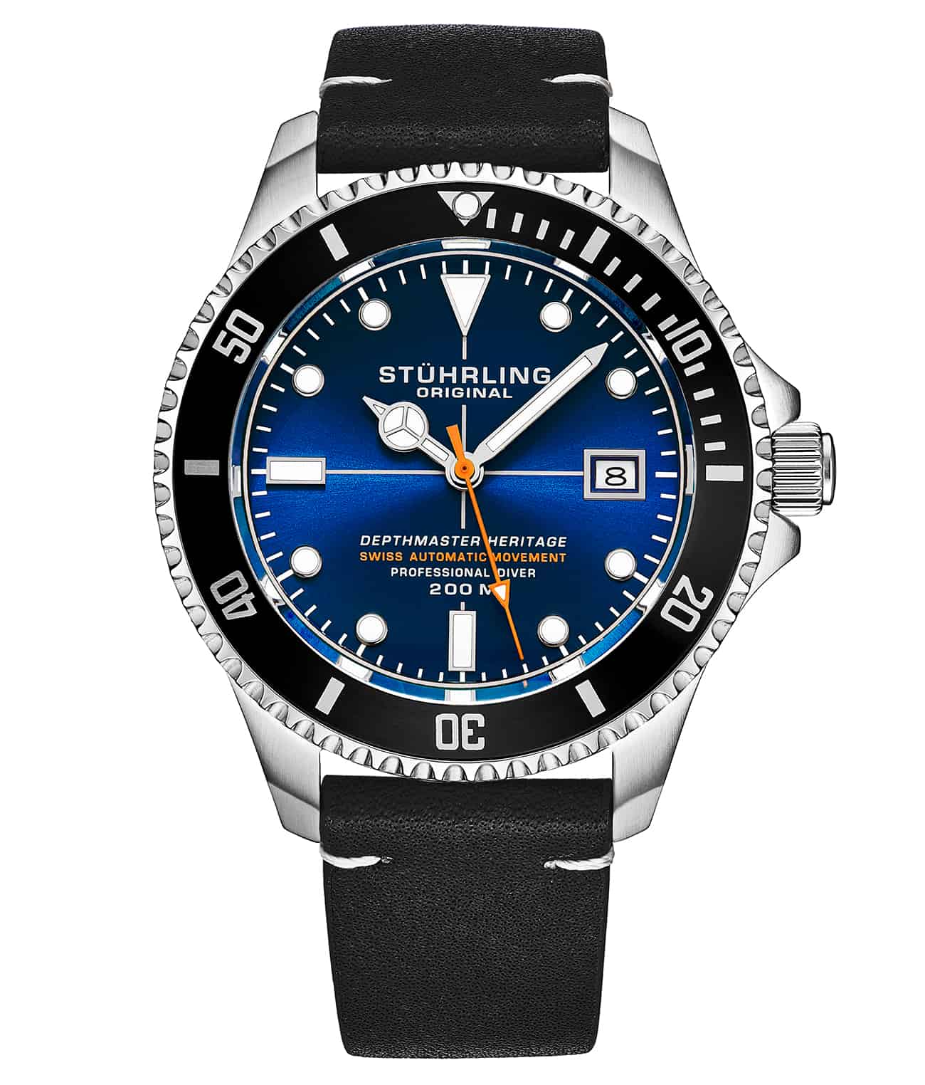 Swiss Automatic Depthmaster Heritage 883H 42mm Diver Black/Leather