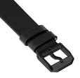 STRAP, 20mm, ITALIAN LEATHER, CROSS HATCH, IP BLACK BUCKLE, BLACK, XL ITALIAN LEATHER, CROSS HATCH