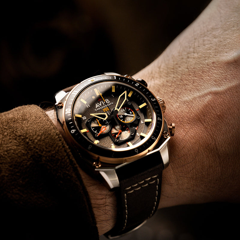 ATLAS DUAL TIME CHRONOGRAPH GREY / LEATHER | Grey Dial