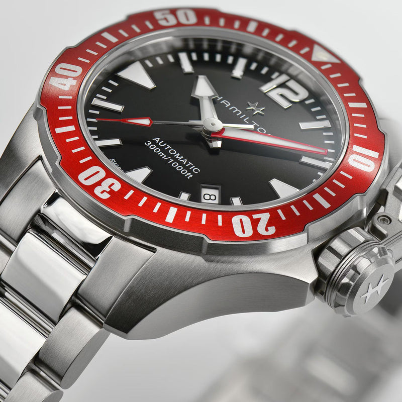 Khaki Navy Silver/Red/SS | Black Dial