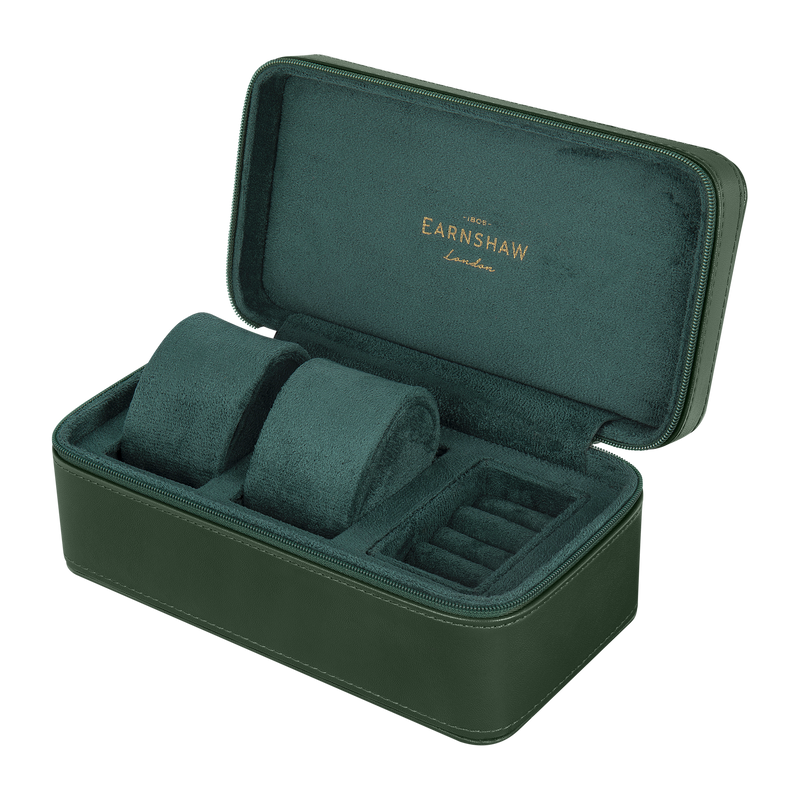 Beaufort 3 - Slot Watch Box Green / Leather