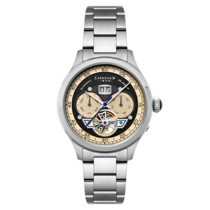 Baron Grand Date Calendar Open Heart Automatic Black / Stainless Steel | Black Dial
