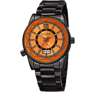 World Time Gray/Stainless Steel | Orange Dial