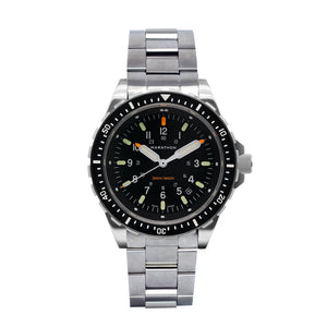 Divers Quartz Jumbo Search and Rescue Black NGM/Steel Bracelet Matte Black Dial