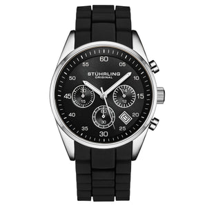 Tempo Chronograph 42mm Black/Rubber | Black Dial