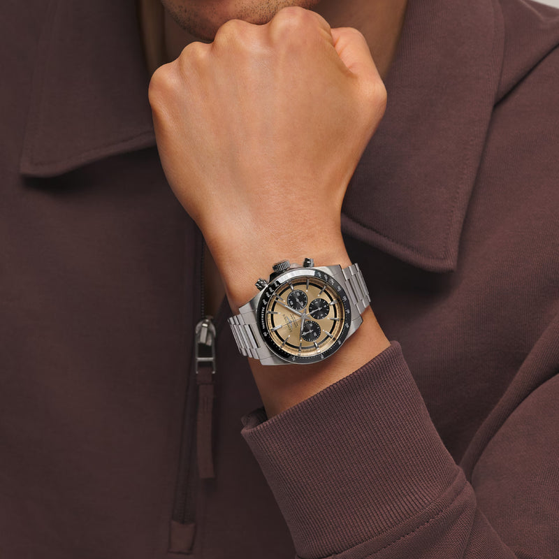 Conquest Chronograph Gold / Stainless Steel | Gold Dial