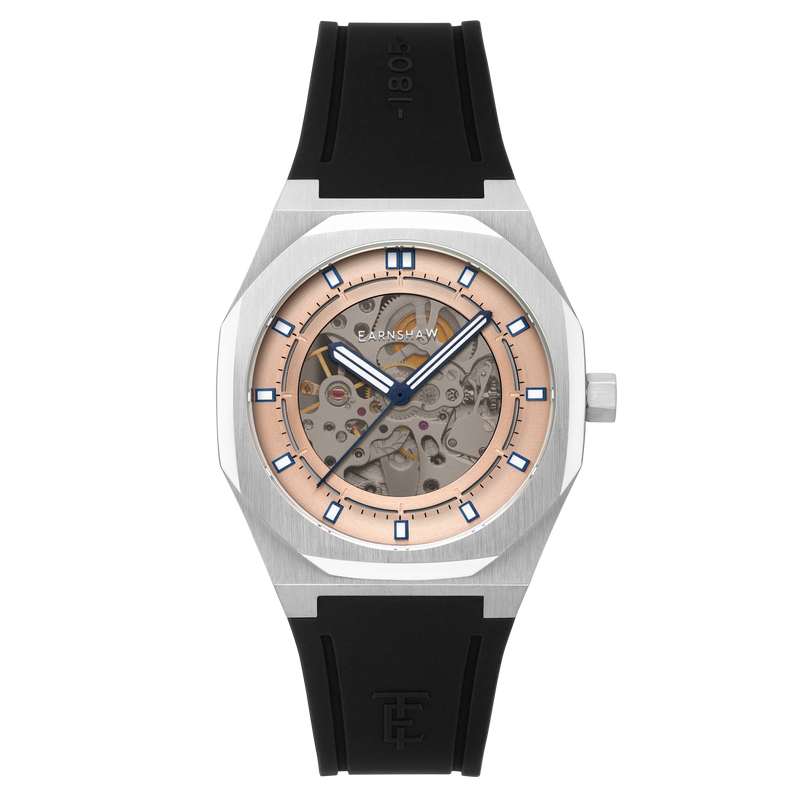 Discovery Drake Skeleton Automatic Rose Gold / Black Silicone | Rose Gold Dial