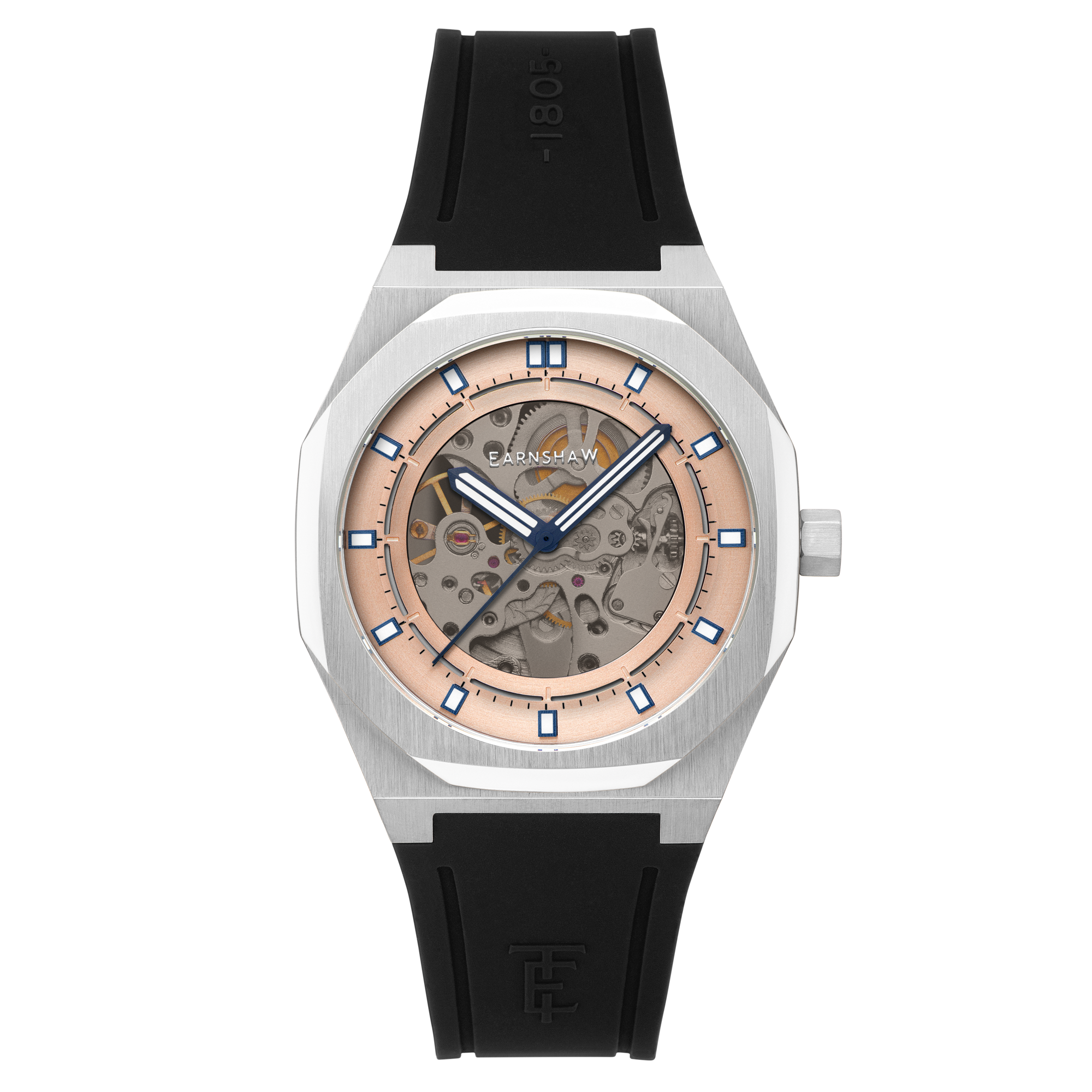 Discovery Drake Skeleton Automatic Rose Gold / Black Silicone | Rose Gold Dial